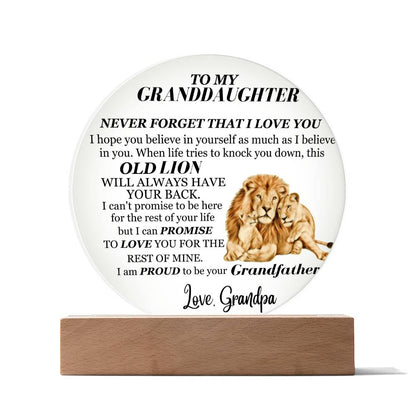 To My Granddaughter | From Grandpa | Never Forget Keepsake