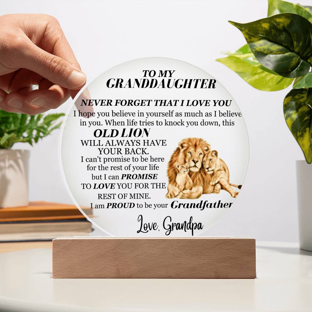 To My Granddaughter | From Grandpa | Never Forget Keepsake