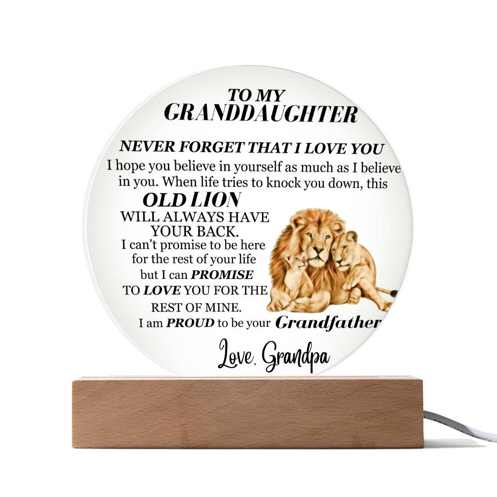 To My Granddaughter | From Grandpa | Never Forget Keepsake