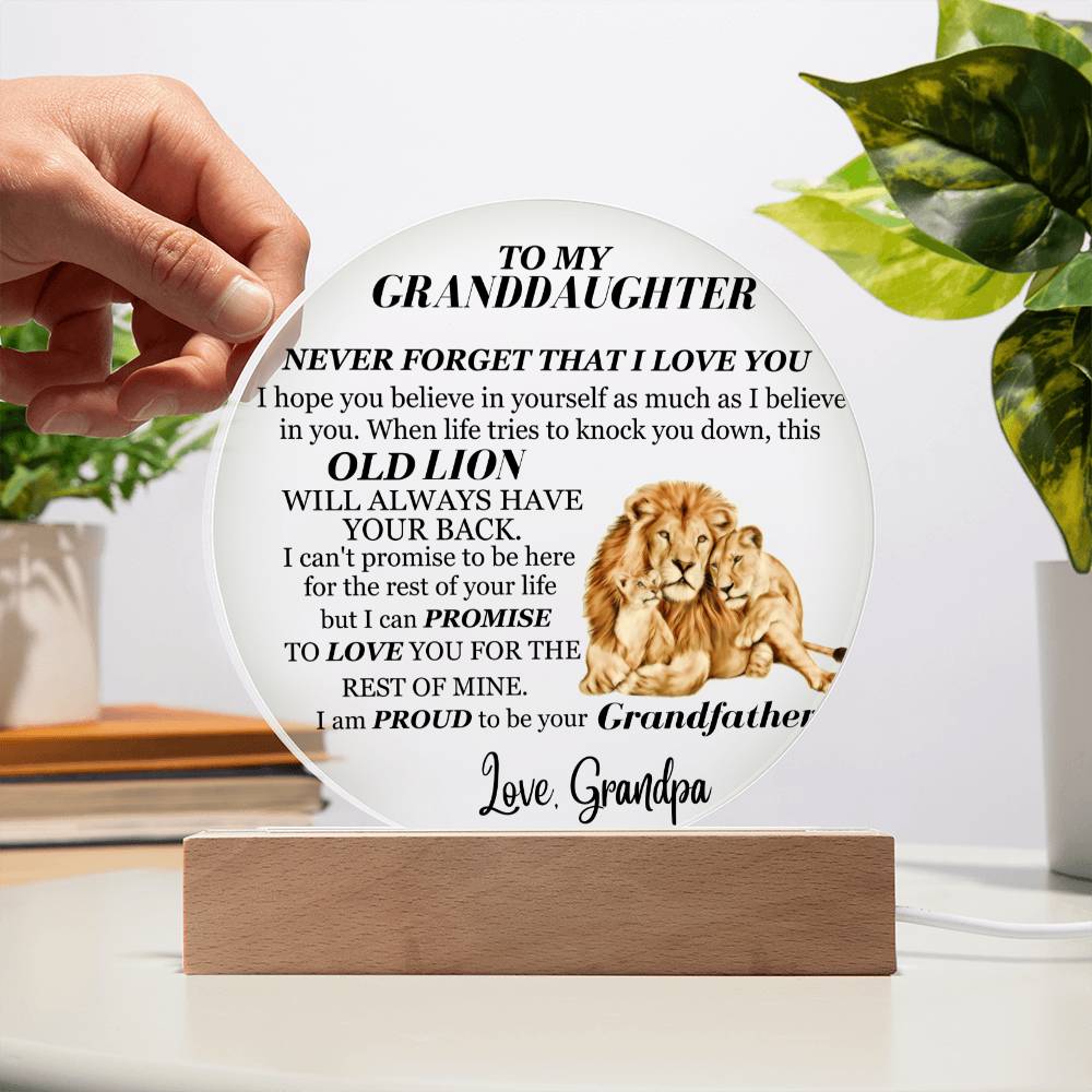 To My Granddaughter | From Grandpa | Never Forget Keepsake