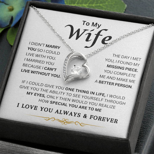 My Wife |  I Can't Live Without You | Forever Love Necklace